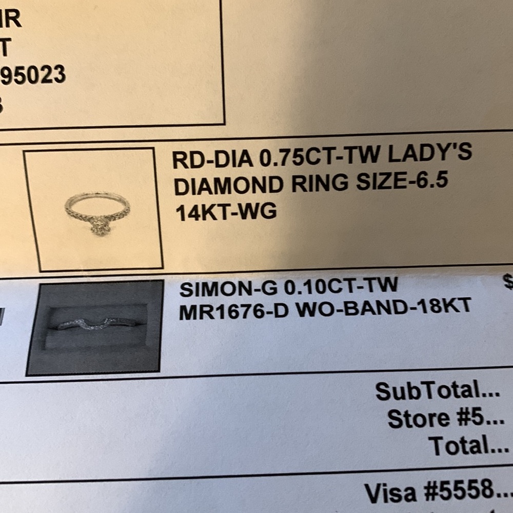 Certified 0.75 CT Diamond ring, with wedding band - Picture 8 of 8